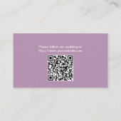 Classy Violet Beach Theme Wedding Website Invoegen Informatiekaartje (Achterkant)