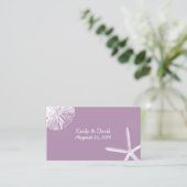 Classy Violet Beach Theme Wedding Website Invoegen Informatiekaartje (Staand voorkant)
