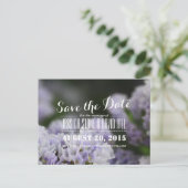 Classy Violet Flowers Wedding Sla de datum op Aankondigingskaart (Staand voorkant)