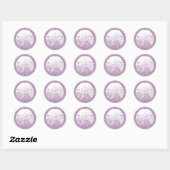 Classy Violet Sand Dollar Beach Wedding Favoriet Ronde Sticker (Vel)