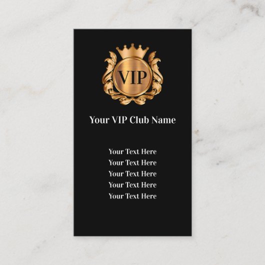 Classy VIP Club Lidmaatschap Visitekaartjes (Voorkant)