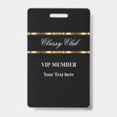 Classy VIP Member Club Guest Badge (Achterkant)