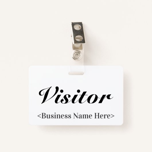 Classy "Visitor" Badge (Voorkant met clip)
