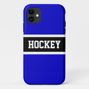 Classy Vivid Blue Hockey Sports Stripes Case-Mate iPhone Case