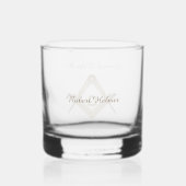 Classy vrijmetselaar monogram whisky glas (Achterkant)
