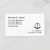 Classy Vrouw Attorney Visitekaartje Design (Achterkant)