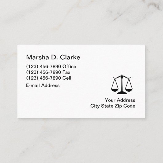 Classy Vrouw Attorney Visitekaartje Design (Achterkant)