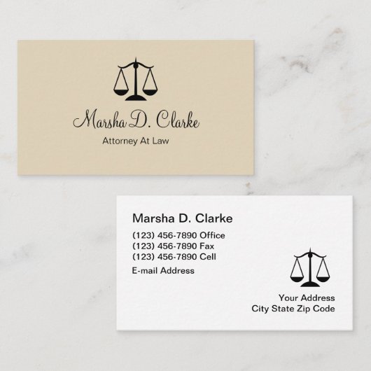 Classy Vrouw Attorney Visitekaartje Design (Voorkant / Achterkant)