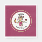 Classy Vrouw Personalized Wine Birthday Napkin Servet (Voorkant)