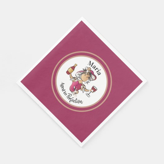 Classy Vrouw Personalized Wine Birthday Napkin Servet (Hoek)