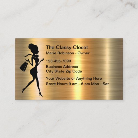Classy Vrouwen Mode Kleding Store Visitekaartje (Voorkant)