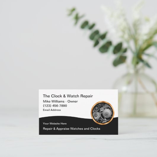 Classy Watch en Clock Repair & Appraisal Visitekaartje (Staand voorkant)