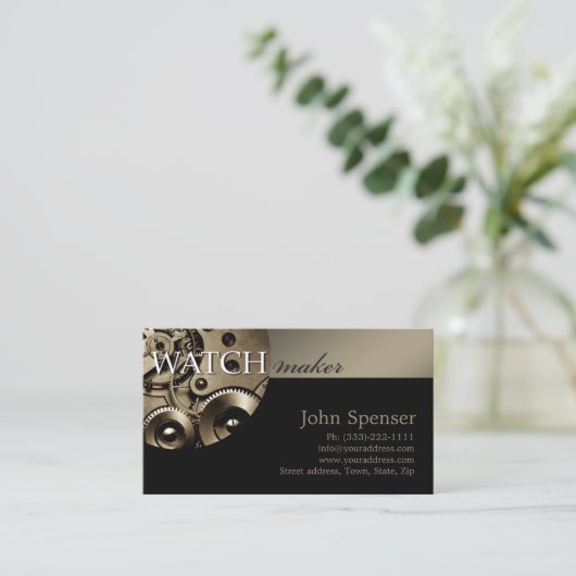 Classy Watchmaker-Visitekaartje Visitekaartje (Staand voorkant)