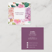 Classy waterverf bloom pony Social Media Icons Vierkante Visitekaartje (Voorkant / Achterkant)