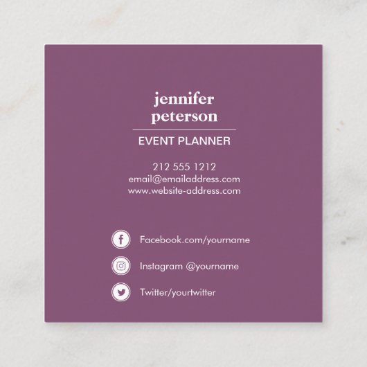 Classy waterverf bloom pony Social Media Icons Vierkante Visitekaartje (Achterkant)