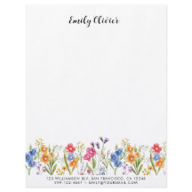 Classy Waterverf Floral Aangepaste Naam Adres