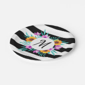 Classy Waterverf Floral gepersonaliseerd monogram Papieren Bordje (Gekanteld)