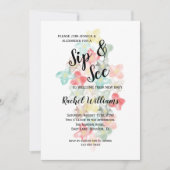 Classy Waterverf Flowers Sip & See Kaart (Voorkant)