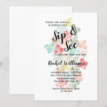 Classy Waterverf Flowers Sip & See