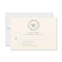 Classy Waterverf Greenery Wreath Monogram