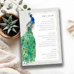 Classy  Waterverf Peacock Weddenschapskaart Bedankkaart<br><div class="desc">Classy Waterverf Peacock Collectie - het is een elegante waterverf Illustratie van kleurrijke heldere, heldere pauw, met een grens. Ideaal voor je moderne bruiloft en feestjes. Het is zeer gemakkelijk om, met uw persoonlijke details aan te passen. Als u een ander bijpassend product of aanpassing nodig hebt, bericht dan via...</div>