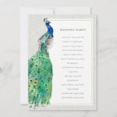 Classy  Waterverf Peacock Wedding Programme Bedankkaart (Achterkant)