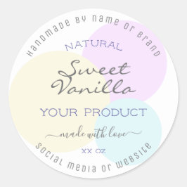 Classy Waterverf Productverpakkingslabel op wit Ronde Sticker