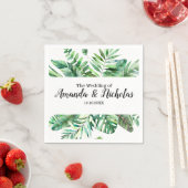 Classy Waterverf tropische bladeren groen Bruiloft Servet (Insitu)