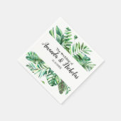 Classy Waterverf tropische bladeren groen Bruiloft Servet (Hoek)