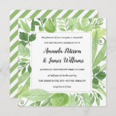 Classy Waterverf wild beadow green Wedding Kaart (Voorkant / Achterkant)