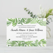 Classy Waterverf wild beadow green Wedding Kaart (Staand voorkant)