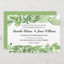 Classy Waterverf wild beadow green Wedding Kaart