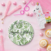 Classy Waterverf wild beadow green Wedding Papieren Bordje (Feest)