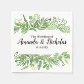 Classy Waterverf wild beadow green Wedding Servetten (Voorkant)