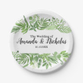 Classy Waterverf wilde weide groen Bruiloft Papieren Bordje (Voorkant)