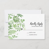Classy Waterverf wilde weide groen Bruiloft RSVP (Voorkant)