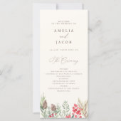 Classy Waterverf Winter groen bruiloft programma (Voorkant)