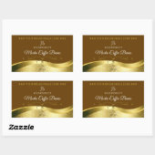 Classy Wavy Gold Decor Donkerbruin Monogram Label (Vel)