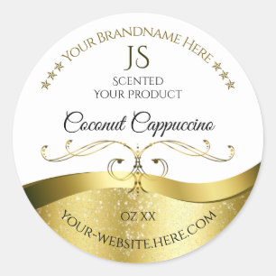 Classy Wavy Gold Decor Licht Wit Monogram Label