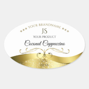 Classy Wavy Gold Decor Licht Wit Monogram Label