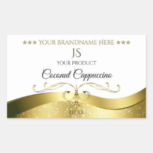 Classy Wavy Gold Decor Licht Wit Monogram Label