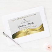 Classy Wavy Gold Decor Lichtgrijs Monogram Label (Envelop)
