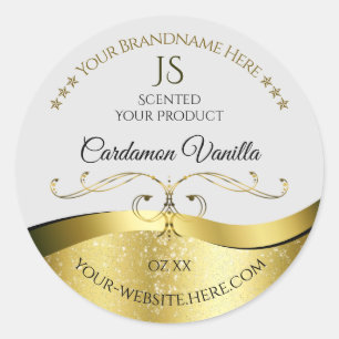 Classy Wavy Gold Decor Lichtgrijs Monogram Label