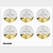 Classy Wavy Gold Decor Lichtgrijs Monogram Label (Vel)