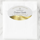 Classy Wavy Gold Decor Lichtgrijs Monogram Label (Tas)