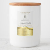 Classy Wavy Gold Decor Lichtgrijs Monogram Label Voedselcontainer Etiket (Voorkant)