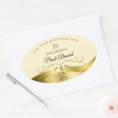 Classy Wavy Gold Decor Light Peach Monogram Label (Envelop)