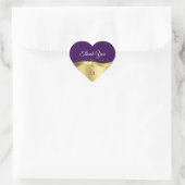 Classy Wavy Gold Decor op Dark Paarse Dank u Hart Sticker (Tas)
