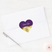Classy Wavy Gold Decor op Dark Paarse Dank u Hart Sticker (Envelop)