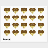 Classy Wavy Gold Decor op Donkerbruin Dank u Hart Sticker (Vel)